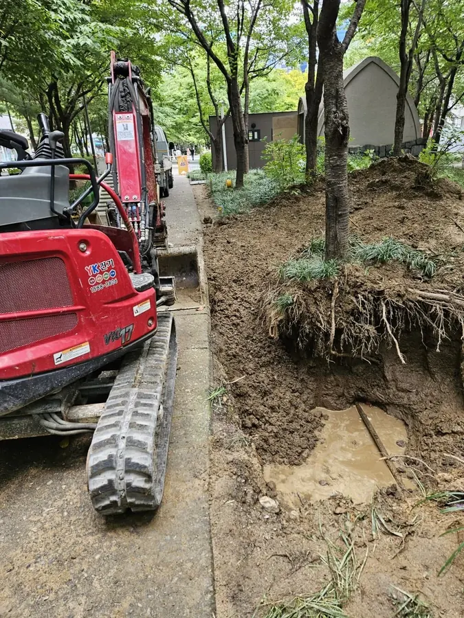배관 막힘 작업 현장 사진